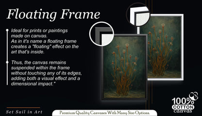 Moody Green Floral Wall Art