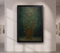 Moody Green Floral Wall Art