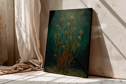 Moody Green Floral Wall Art