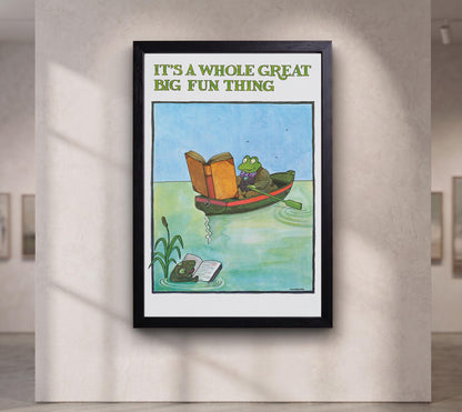 Vintage Frog Reading Poster – Tomi Ungerer