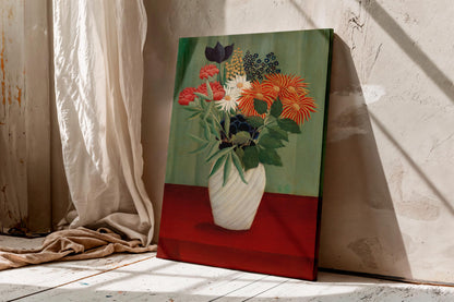 Henri Rousseau Flowers in a White Vase