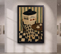Daily Good News Café Art Print, Whimsical Naive Wall Art