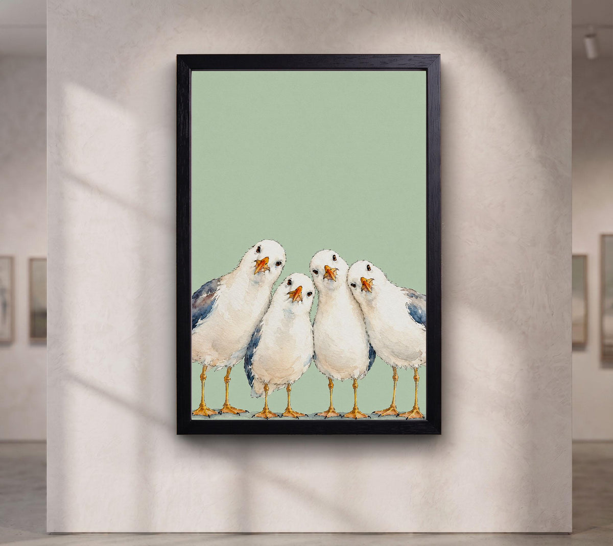 Funny Seagull Canvas Art Print – Whimsical Coastal Decor