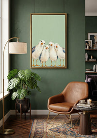 Funny Seagull Canvas Art Print – Whimsical Coastal Decor