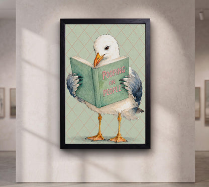 Pooping On People,Reading Seagull Wall Art