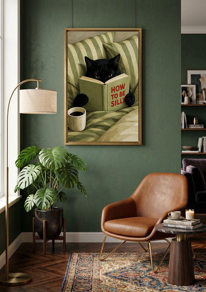 How to Be Silly Black Cat Wall Art