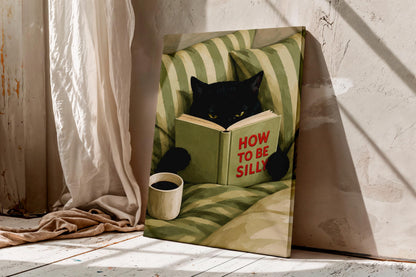 How to Be Silly Black Cat Wall Art