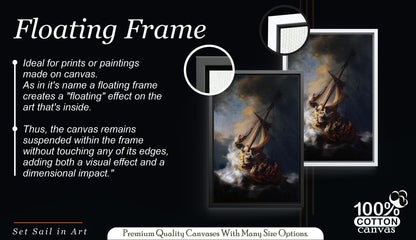 Rembrandt Storm on Sea of Galilee Canvas Art, Classical Oil Painting Print