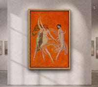Franz von Stuck Dancers Stretched Canvas Wall Art, Vintage Orange Expressionist Oil Painting Print