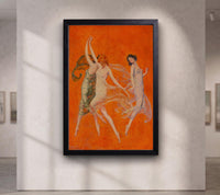 Franz von Stuck Dancers Stretched Canvas Wall Art, Vintage Orange Expressionist Oil Painting Print