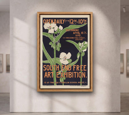 Ethel Reed 1895 Art Nouveau Floral Exhibition Canvas Wall Art