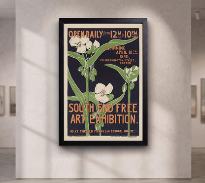 Ethel Reed 1895 Art Nouveau Floral Exhibition Canvas Wall Art