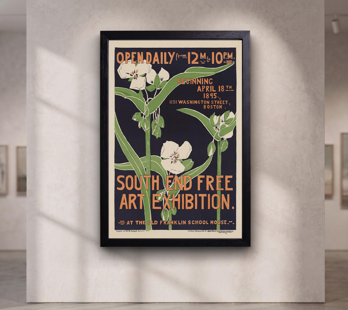 Ethel Reed 1895 Art Nouveau Floral Exhibition Canvas Wall Art