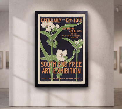 Ethel Reed 1895 Art Nouveau Floral Exhibition Canvas Wall Art