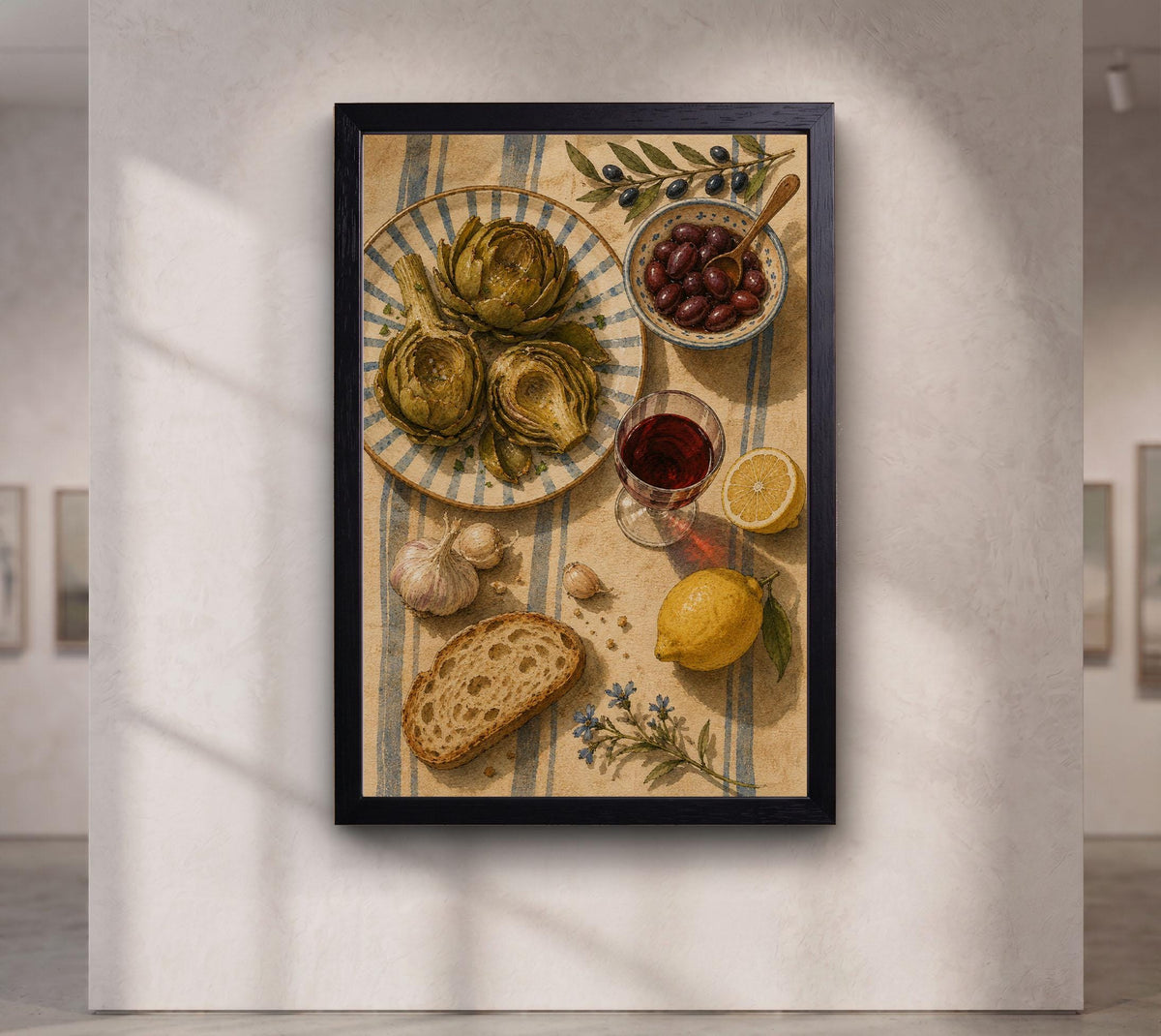 Mediterranean Kitchen Wall Art, Artichoke Still