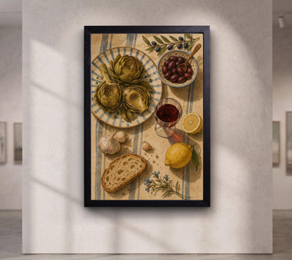 Mediterranean Kitchen Wall Art, Artichoke Still