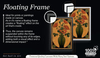 Art Nouveau Floral Vase Print, Orange Olive Green Art