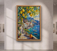 Henri Matisse Style Lemon Tree Amalfi Coast Oil Painting, Mediterranean Positano