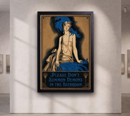 Don't Summon Demons ,Altered art, Witchy decor