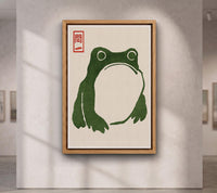 Grumpy Toad Canvas Art, Japanese Frog Ukiyo-e Print