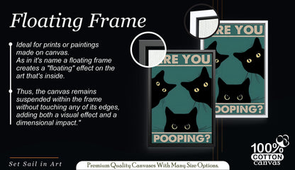 Tuxedo Cat Bathroom Print, Funny Retro Restroom Decor
