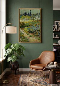 Van Gogh Garden Canvas Art, Impressionist Flower Print