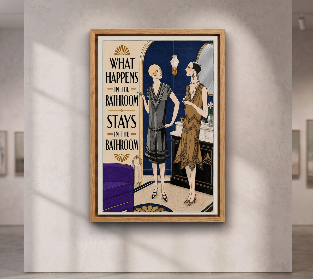 What Happens in the Bathroom Print, Art Deco Toilet Poster,Funny Bathroom Wall Art, Art Deco Bar & Pub Decor,