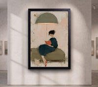 Abstract Woman on Sofa Painting,Modern Figurative Impressionist Print
