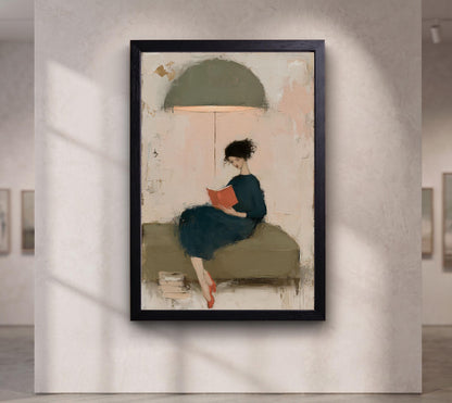 Abstract Woman on Sofa Painting,Modern Figurative Impressionist Print