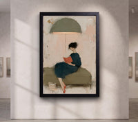 Abstract Woman on Sofa Painting,Modern Figurative Impressionist Print