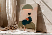 Abstract Woman on Sofa Painting,Modern Figurative Impressionist Print