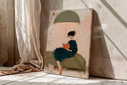 Abstract Woman on Sofa Painting,Modern Figurative Impressionist Print