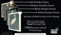 White Egret Canvas Art, Muted Teal Heron Painting