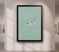 Swimmer Canvas Wall Art, Minimal Ocean Canvas