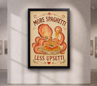 More Spaghetti Less Upsetti Octopus II canvas wall art