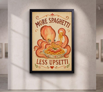 More Spaghetti Less Upsetti Octopus II canvas wall art