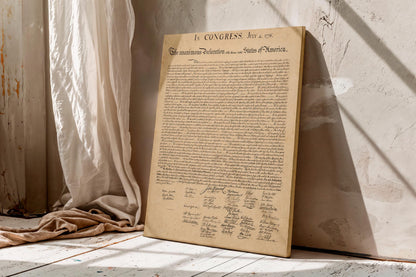 Declaration of Independence Canvas Print, United States Historical Document Wall Art
