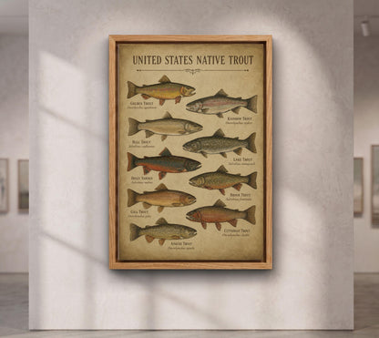 Vintage Trout Fish Identification Print