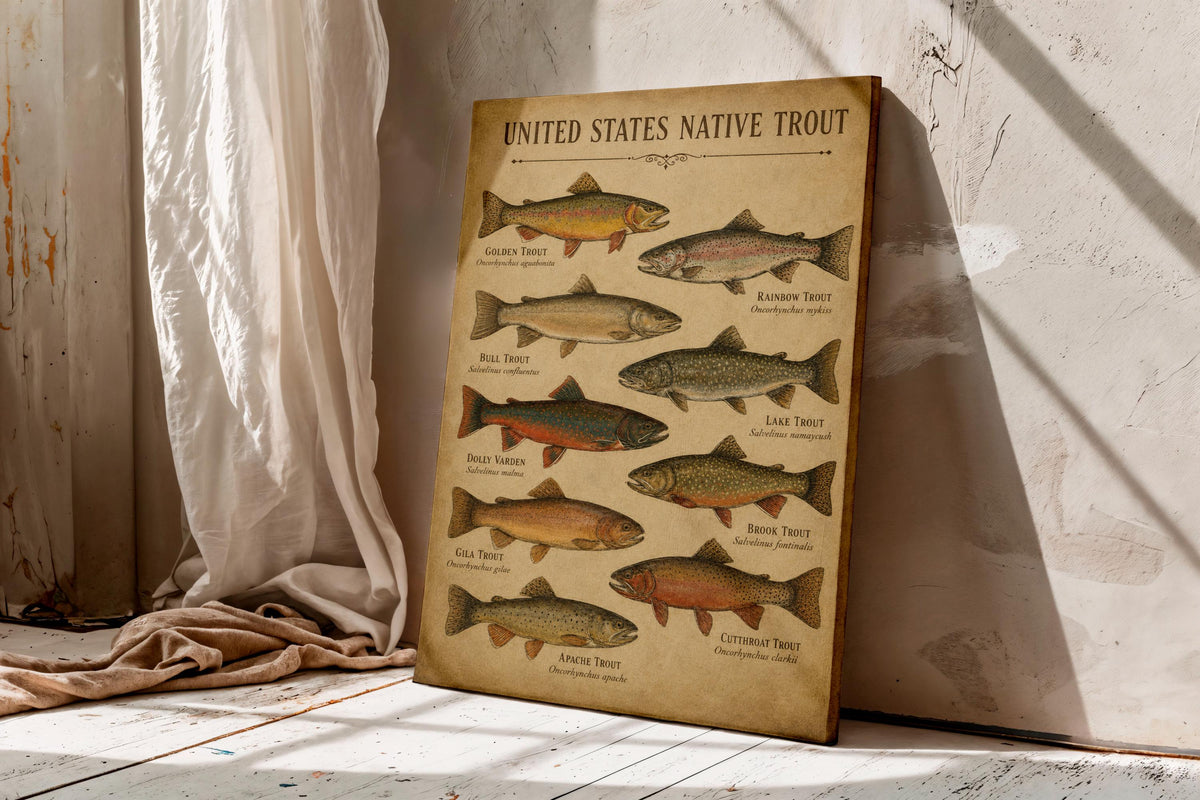 Vintage Trout Fish Identification Print