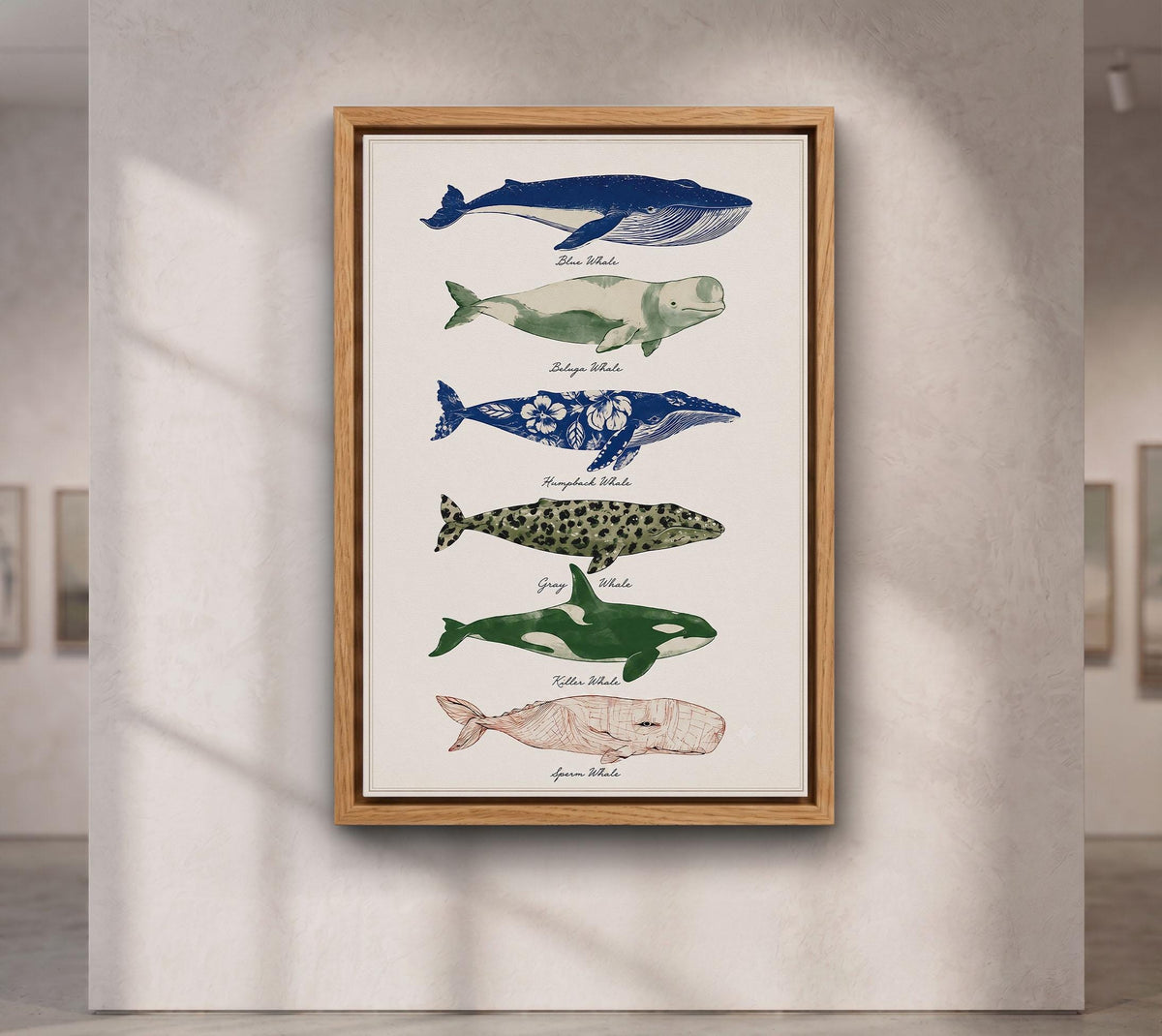 Colorful Whale canvas wall art