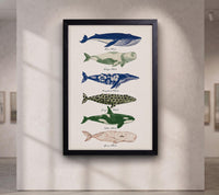 Colorful Whale canvas wall art