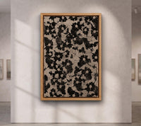 Vintage Black Floral Canvas Wall Art, Neutral Botanical Abstract Print