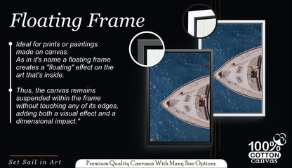 Luxury Yacht Ocean View Canvas Art, Old Money Sailing