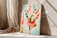 Ballerina Frog Bar Wall Art,Whimsical Cocktail Room Decor,Bar Decor