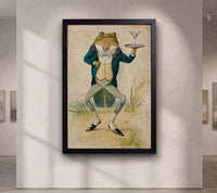 Frog Waiter with Martini canvas wall art