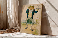 Frog Waiter with Martini canvas wall art