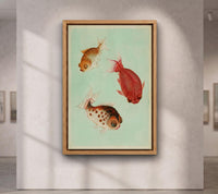 Vintage Goldfish Poster Print, Antique Chinese Dragon Eye Fish Wall Art, Japanese Aesthetic Marine Life Painting