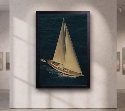 Luxury Sailing Yacht Canvas Wall Art