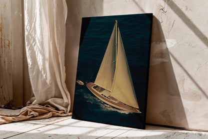 Luxury Sailing Yacht Canvas Wall Art