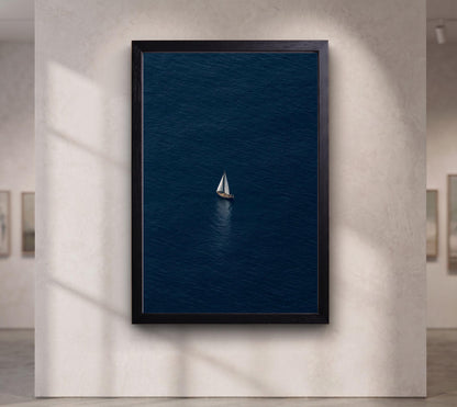 Sailboat Ocean Wall Art, Deep Blue Sea